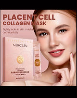 MERCILEN Placenta Collagen Face Mask - Korean-Style Collagen-Rich Serum Gel, Overnight Hydration