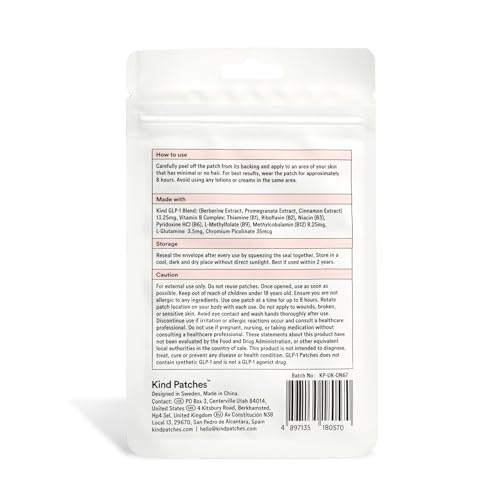 GLP - 1 Patches by Kind Patches for Unisex - 30 Count Patches - Pack of 4|B0FK194S3Q