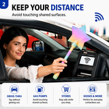Retractable Rainbow Star No-Touch Payment Wand | Cute Contactless Tap Tool for Cards, Screens, Gas Pumps, Kiosks & Everyday Shopping