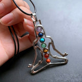 Howling Wolf Chakra Crystal Necklace Gift Set with Selenite Wand