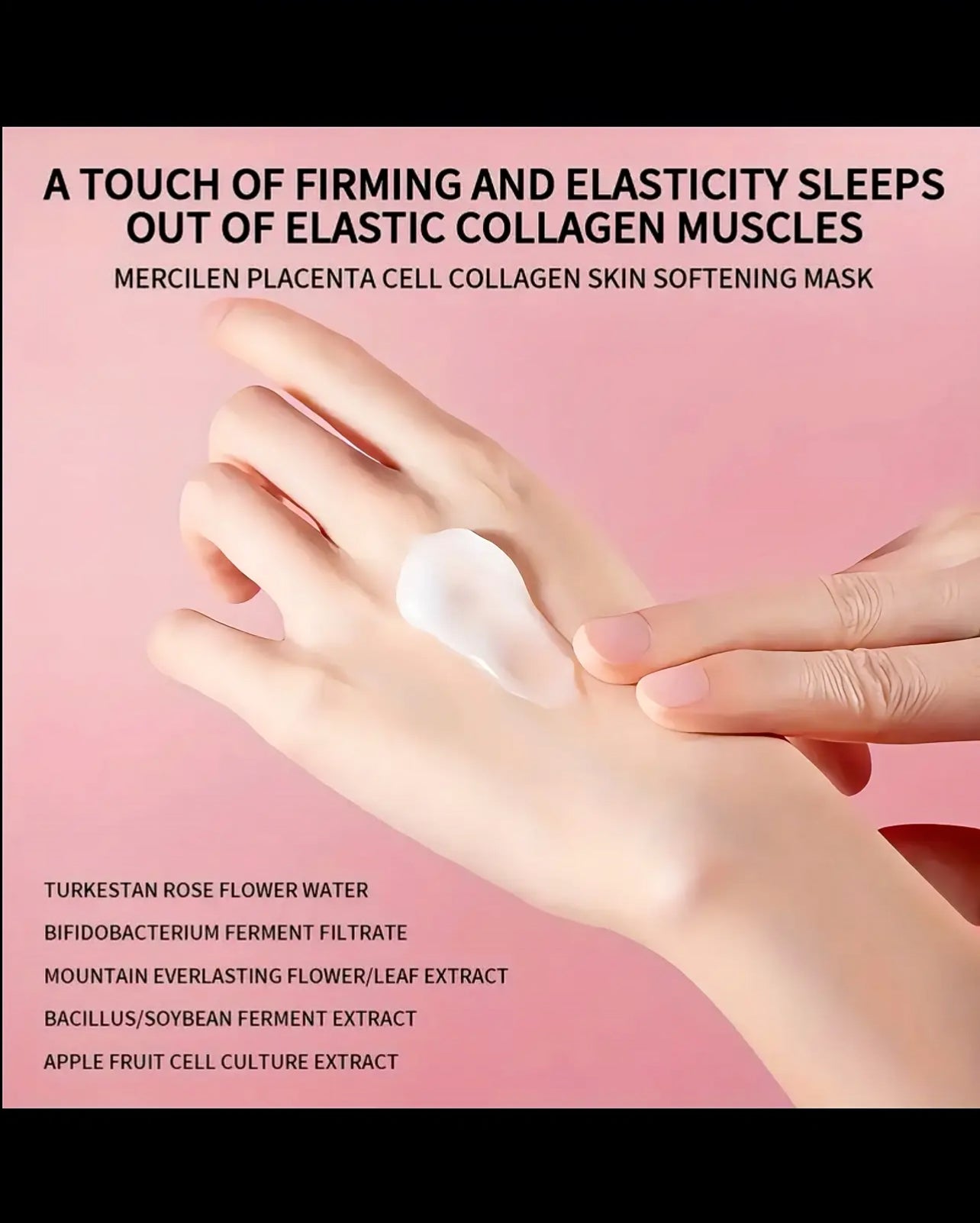 MERCILEN Placenta Collagen Face Mask - Korean-Style Collagen-Rich Serum Gel, Overnight Hydration