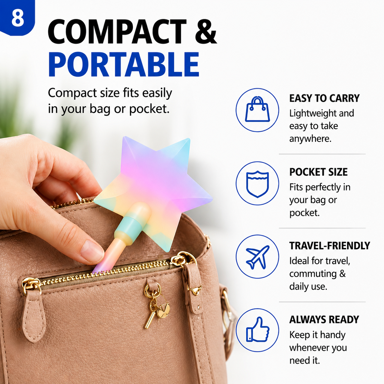 Retractable Rainbow Star No-Touch Payment Wand | Cute Contactless Tap Tool for Cards, Screens, Gas Pumps, Kiosks & Everyday Shopping