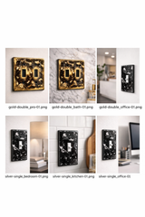 Custom Handmade Resin Switch Plate & Outlet Cover | Light Switch Cover + Outlet Wall Plate | Glitter, Marble, Gold Leaf Decor