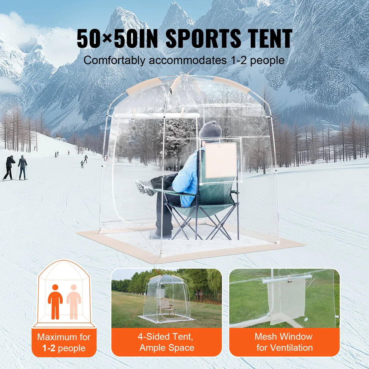 Sports Tent Instant Tent Shelter Weather Proof 1-3 Person Bubble Tent