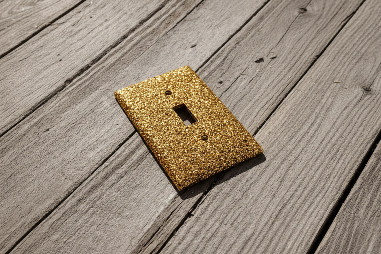 Gold Matte Sparkle Lightswitch Plate 