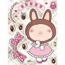 8 Sheets for LABUBU Stickers Make-a-Face Stickers Large Size, Mixed & Matched 8 Characters with Interchangeable Eyes & Mouths Waterproof Vinyl for DIY Party Favors