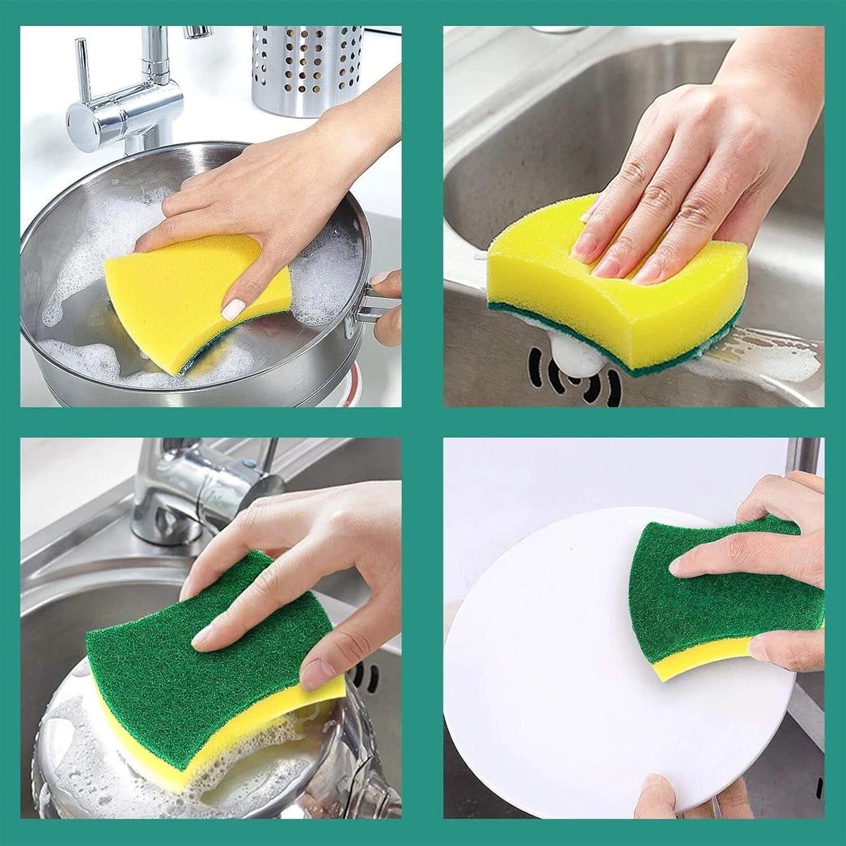 Kitchen Cleaning Sponges,24 Pack Eco Non-Scratch for Dish,Scrub Sponges|364137031111